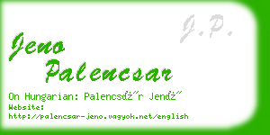 jeno palencsar business card